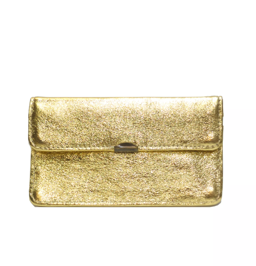 Portefeuille en cuir pailleté