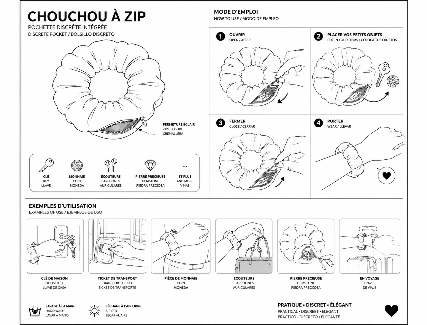 Chouchou à zip