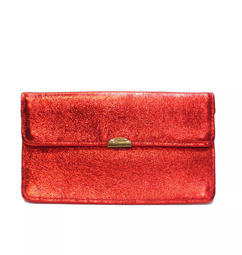 Portefeuille en cuir pailleté