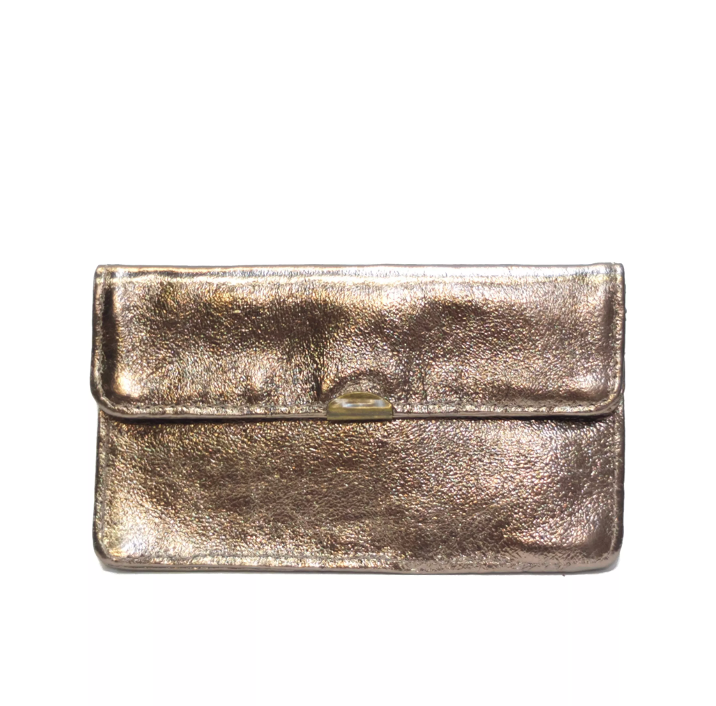Portefeuille en cuir pailleté