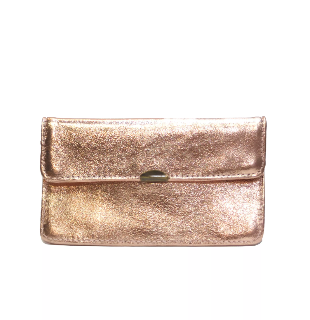 Portefeuille en cuir pailleté