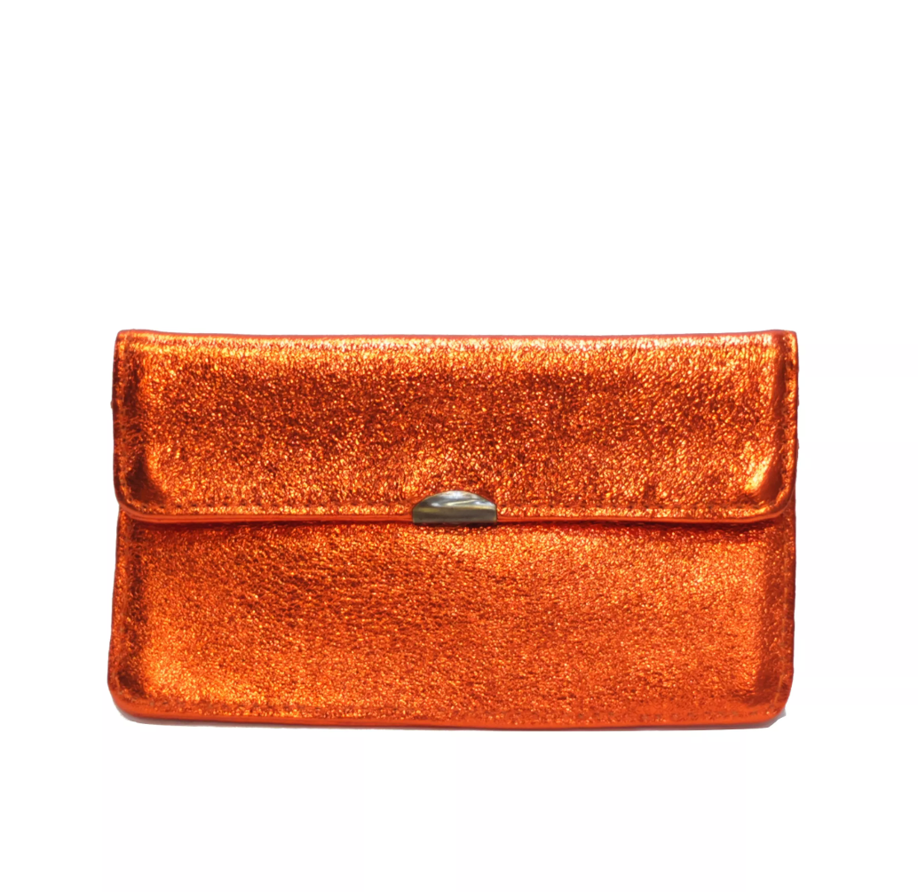 Portefeuille en cuir pailleté