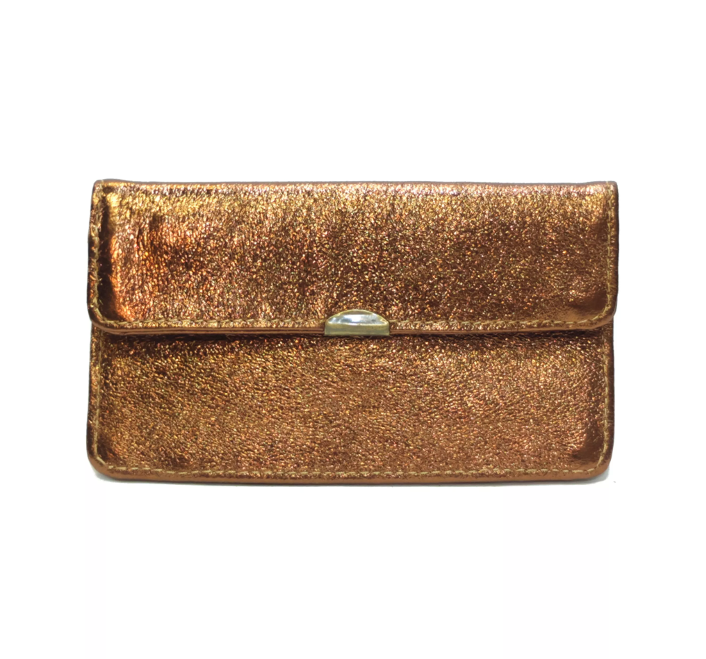 Portefeuille en cuir pailleté