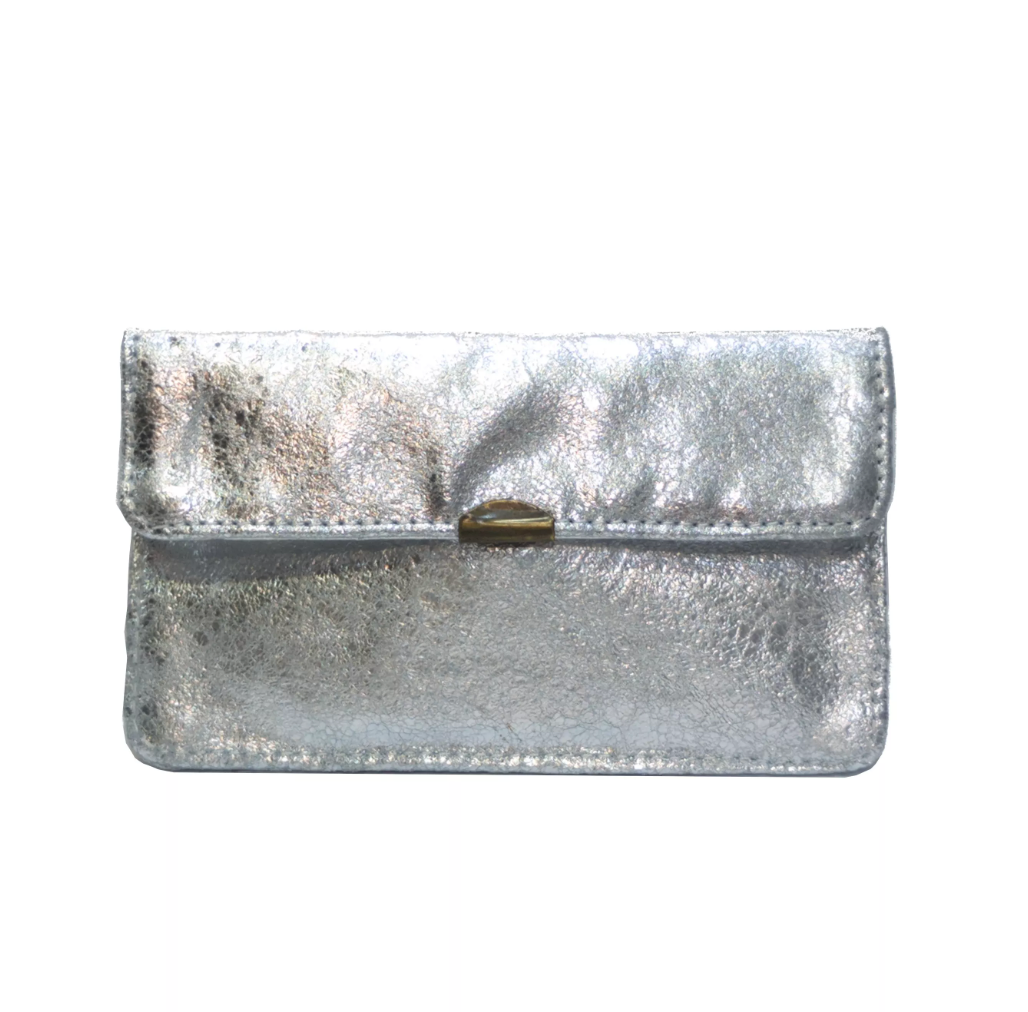 Portefeuille en cuir pailleté