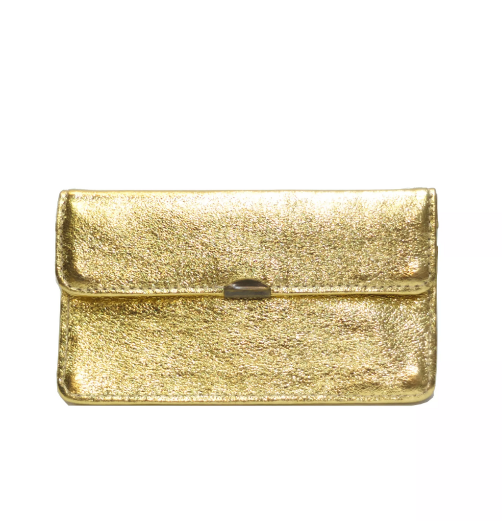 Portefeuille en cuir pailleté