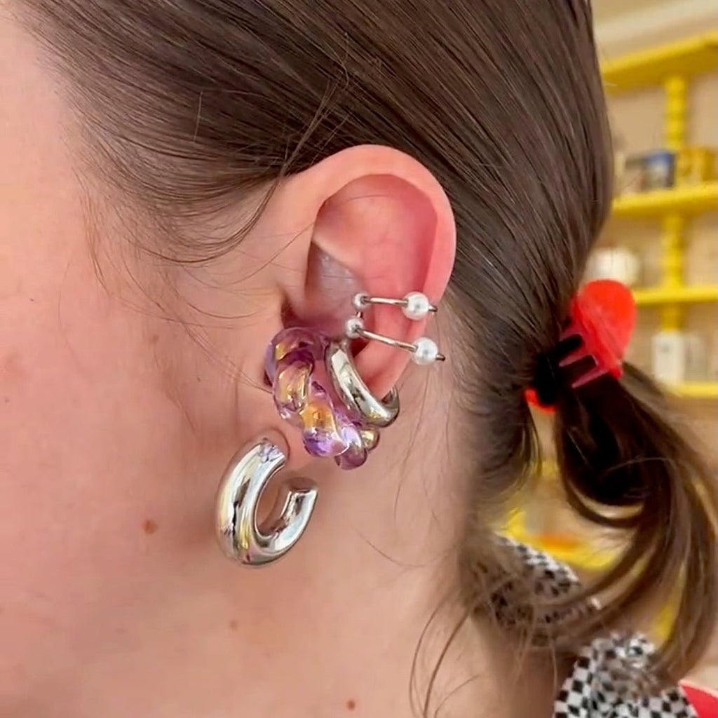 Earcuff / Bague d'oreille en acier inoxydable - Farfelue